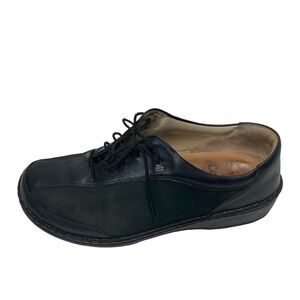 Finn Comfort Shoes Womens US 10 Eur 41 Black Hanoi Oxford Wedge Suede Leather